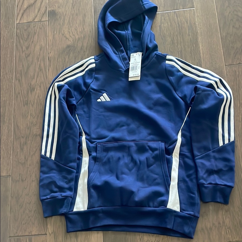 Adidas Blue and White Hoodie